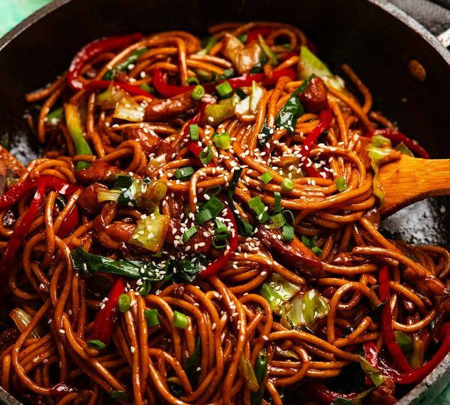Gochujang Sticky Noodles Sweet Heat, Korean Style