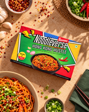 Hong Kong Hustle Instant Noodles (Serves 1 - 250g) - includes 3 condiments inside!